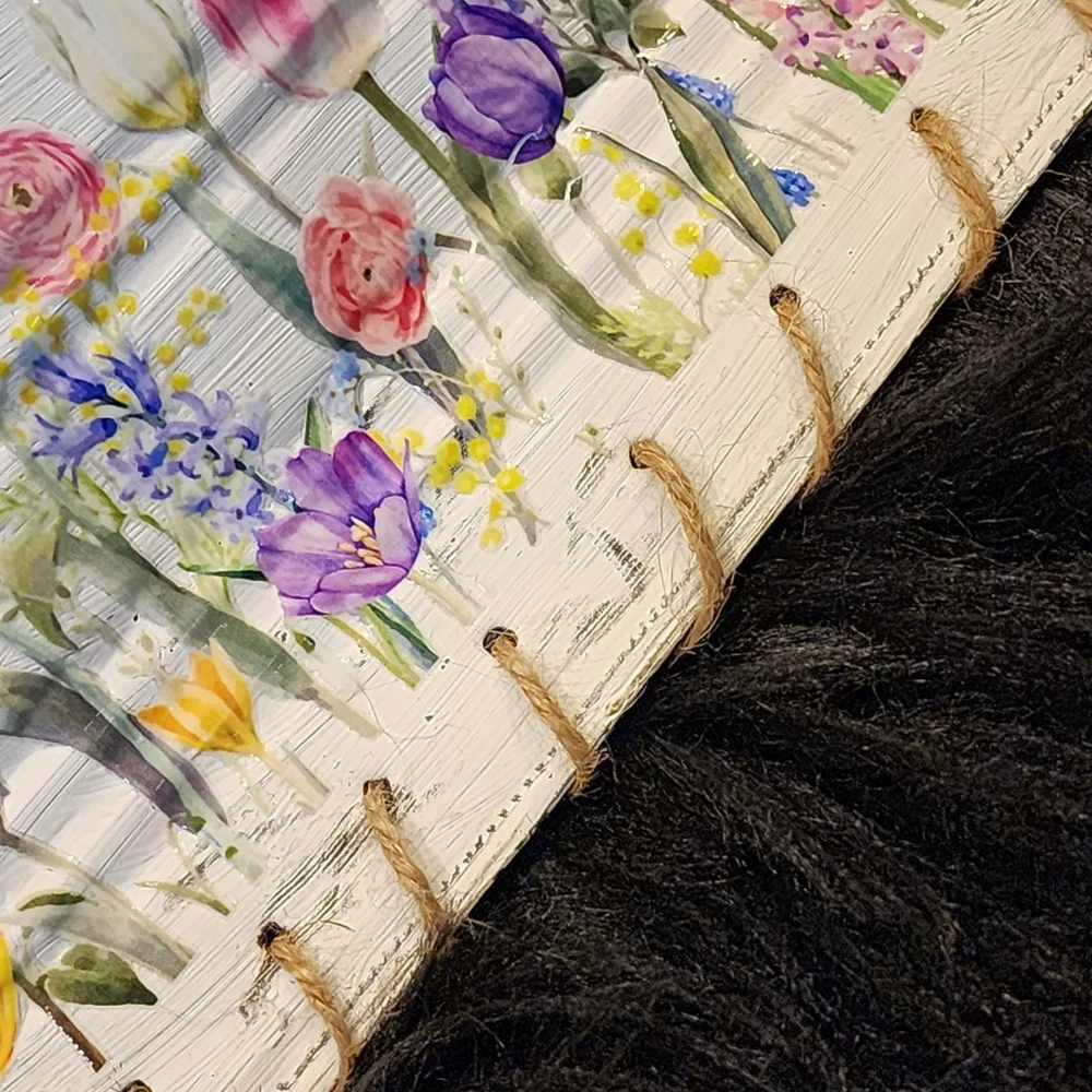 Hand Crafted One Of A Kind Cottage Core Farmhouse Floral Tin Can Wall Pocket